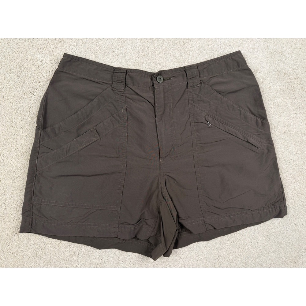 Royal Robbins Womens Hiking Shorts Sz 10 Olive Green Utility Cargo Walking #1428